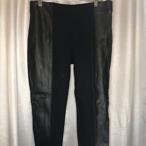 Black striped pleather pant